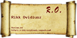 Rikk Ovidiusz névjegykártya